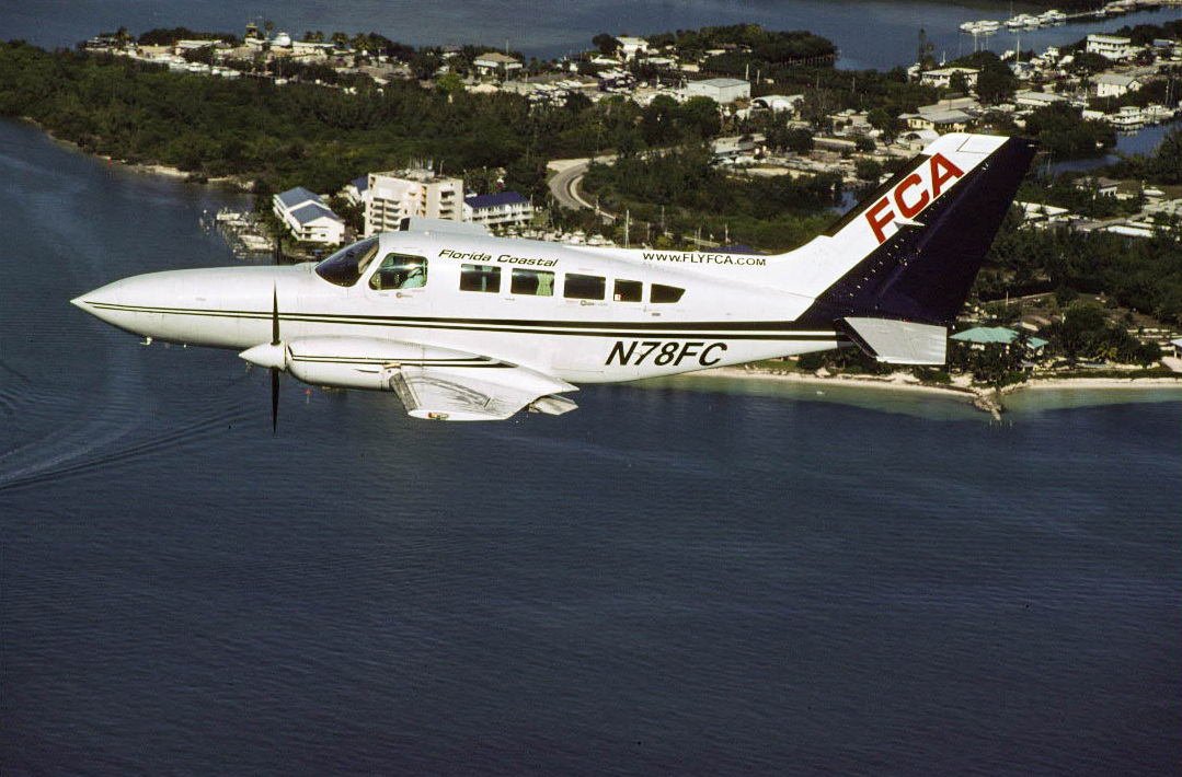  Florida Coastal Cessna 402 N78FC over the Florida Keys. 