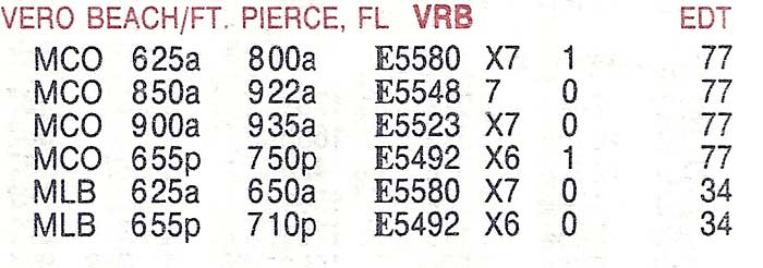 USAir Express service from July 1993.