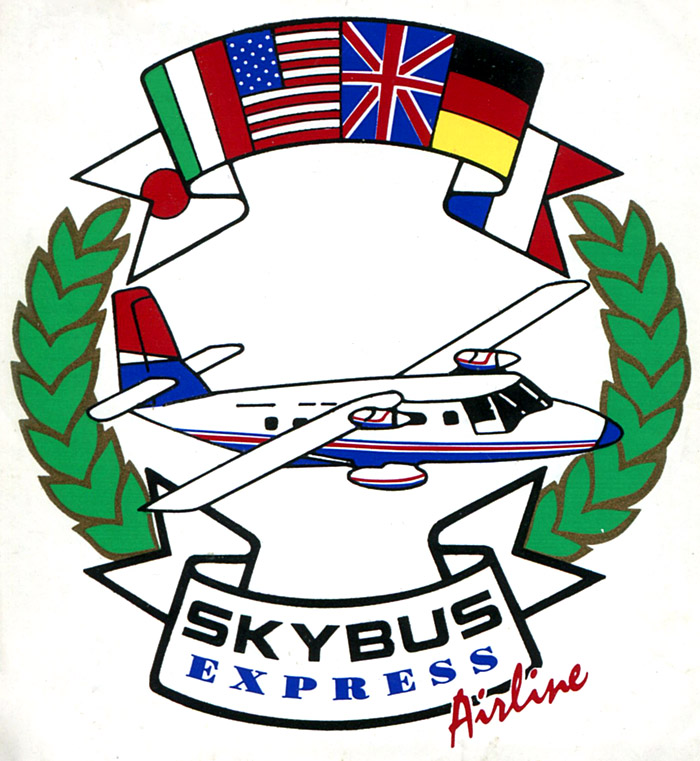 Skybus Express sticker.