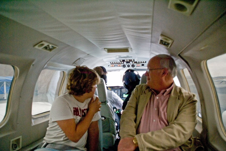 The interior of Wings Air Piper Navajo during the 99 cent fare promotion between Macon and Atlanta in January 2009.