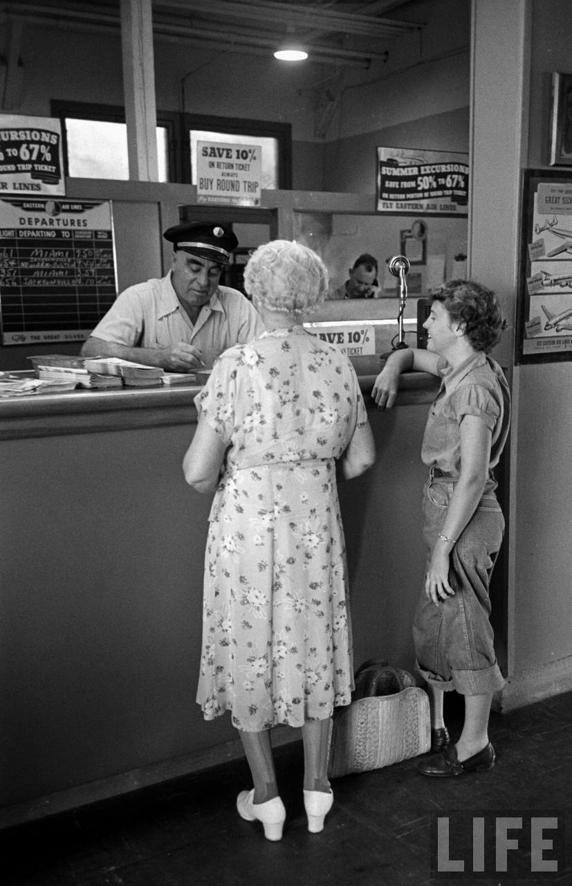 Ticket counter at Vero Beach, Florida in 1949.