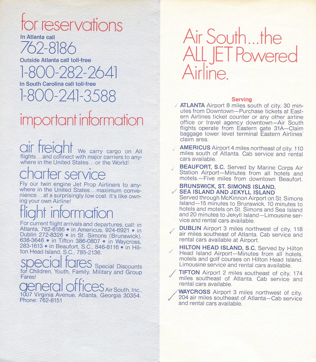 Air South timetable