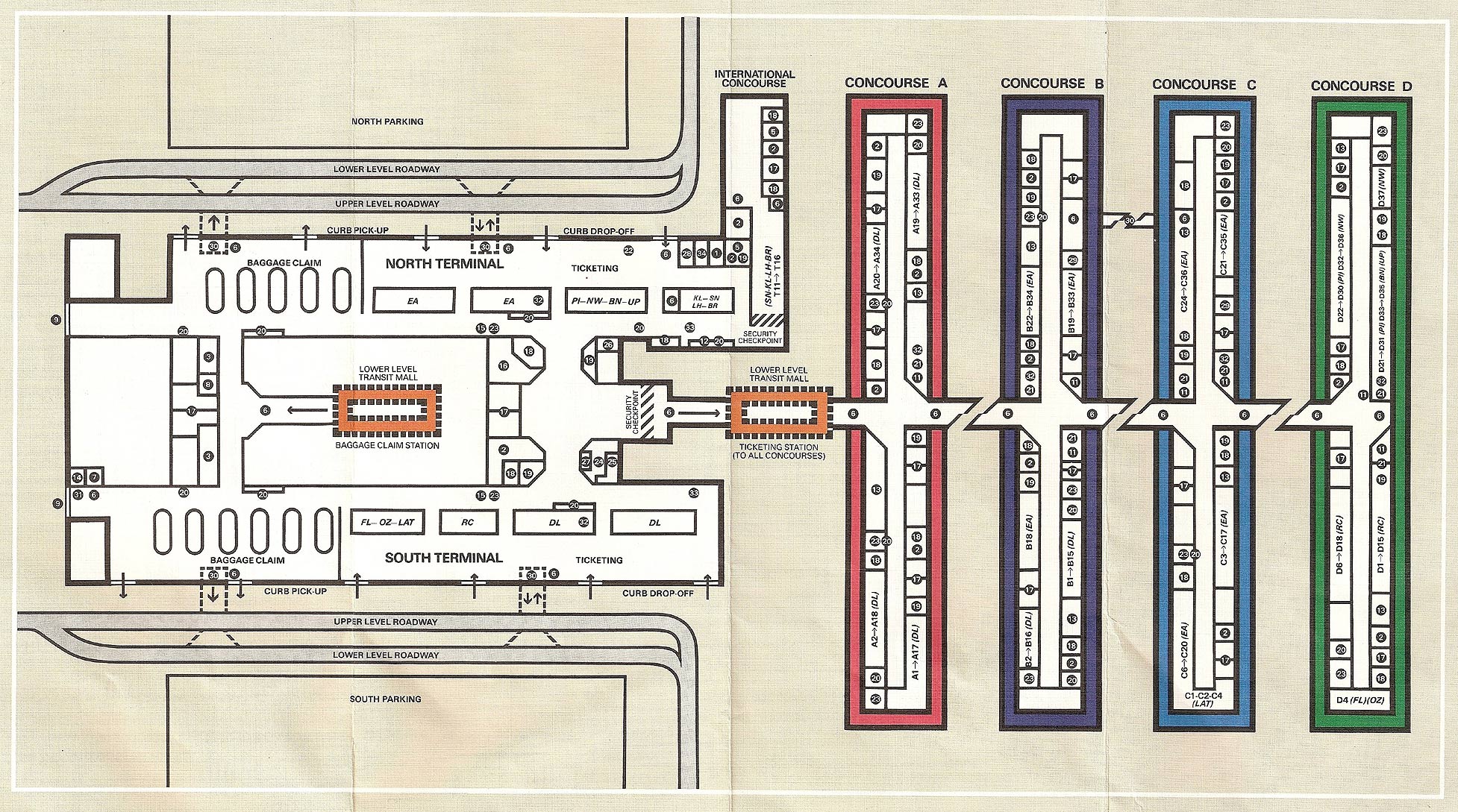 Atlanta Airport Concourse T Map 