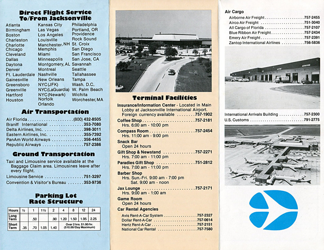 Jacksonville International Airport Guide 1980 - Sunshine Skies