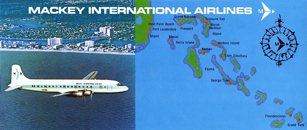 Mackey International Airlines postcard
