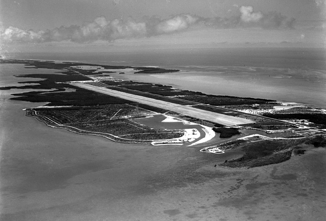 Aerial view of Marathon Airport in 1955.