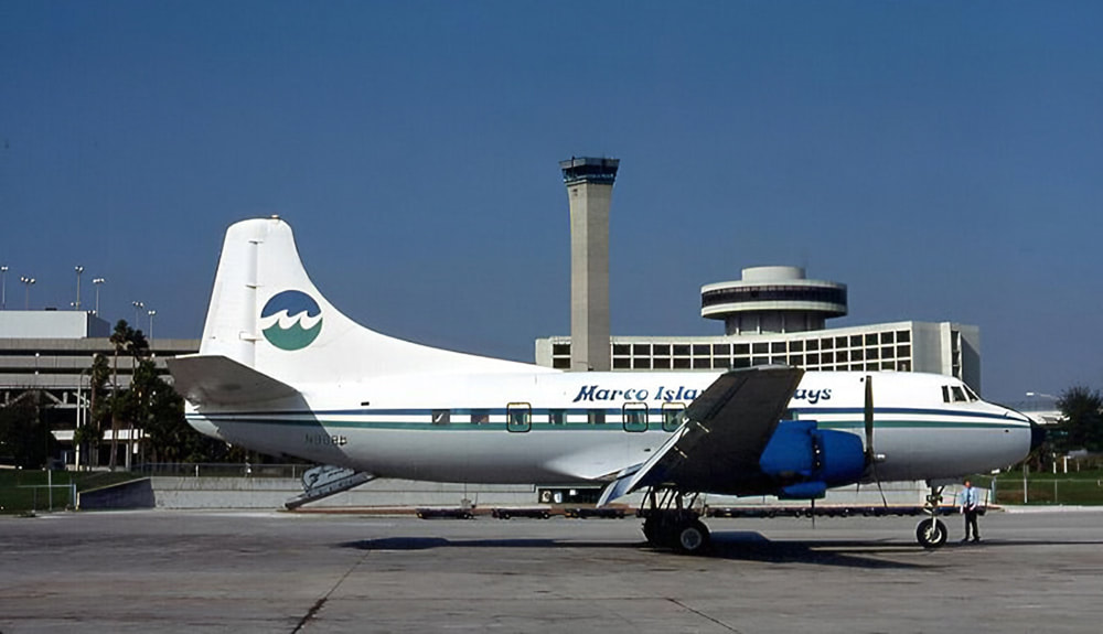 Marco Island Airways Martin 404 at Tampa in 1981.