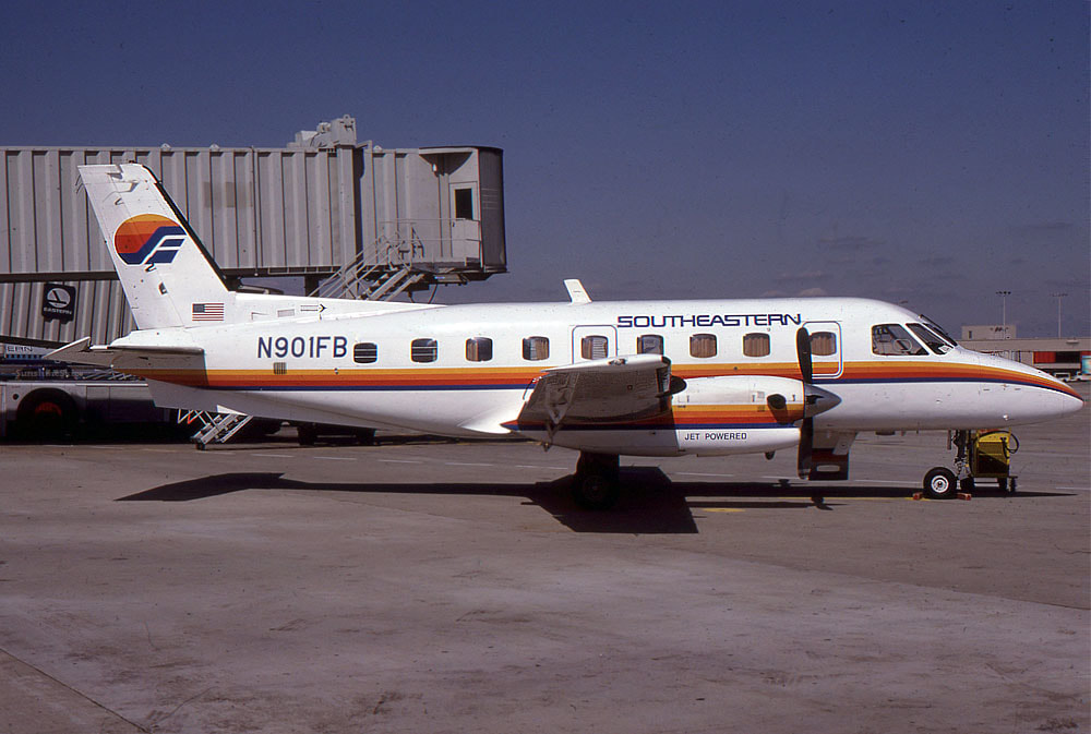 By 1982, Southeastern Commuter was known simply as Southeastern and had undertaken a massive expansion including the addition of Embraer Bandeirantes. 