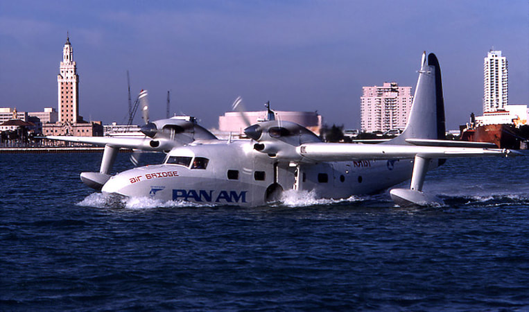 Pan Am Air Bridge Grumman Turbo Mallard N51151 off of Watson Island in Miami.