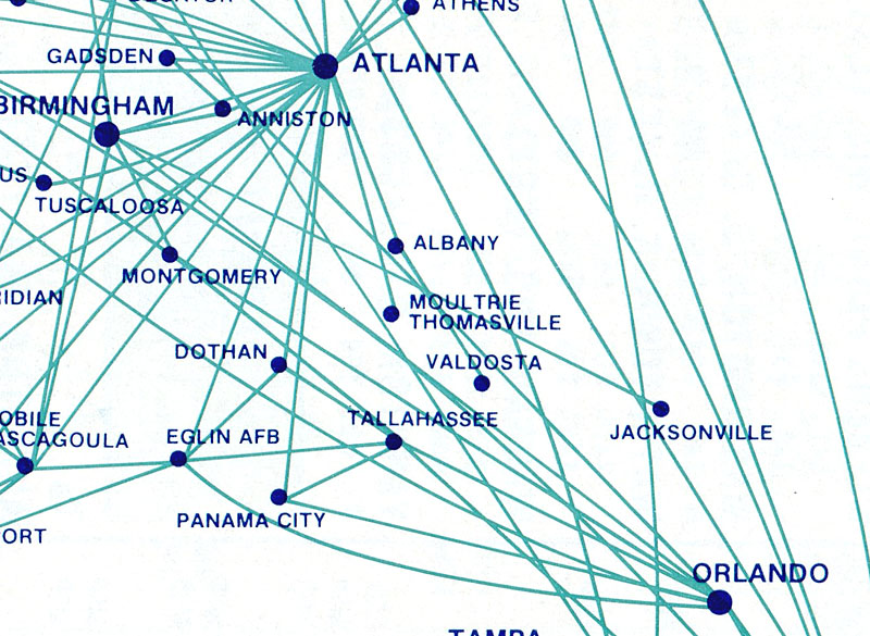 Republic Airlines route map detail.