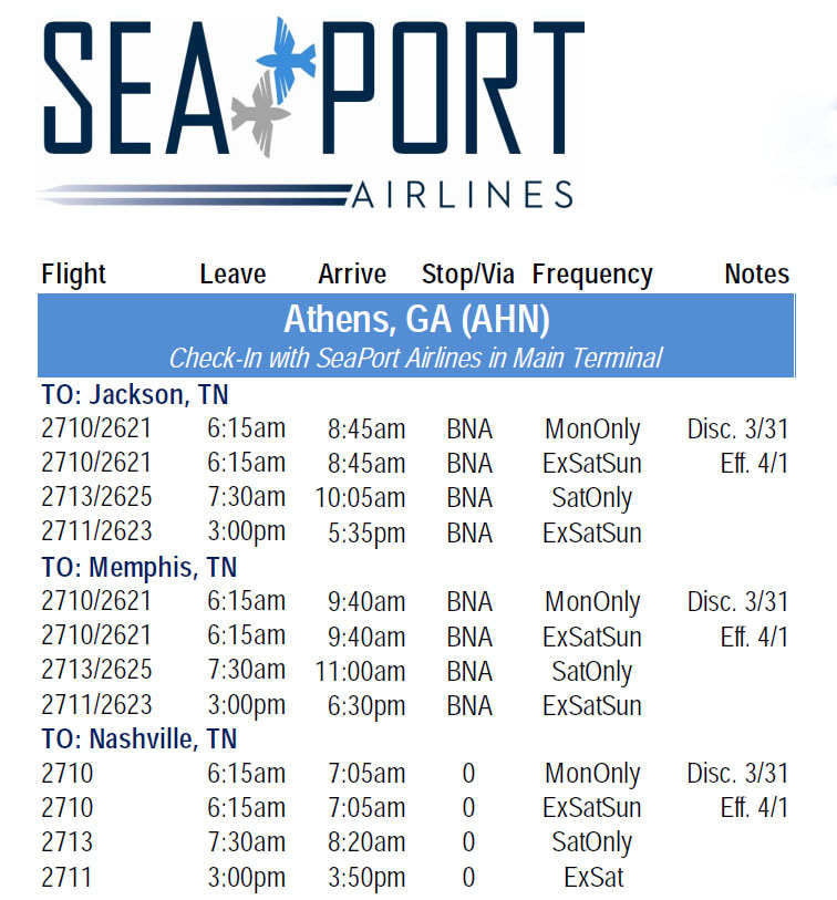 Seaport Airlines at Athens, GA