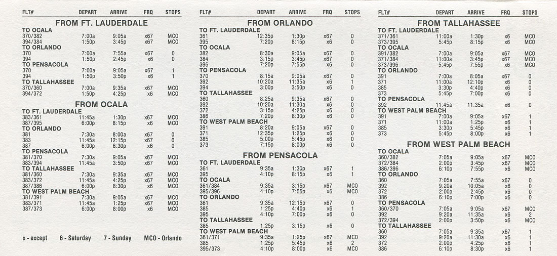 Skyway Commuter timetable