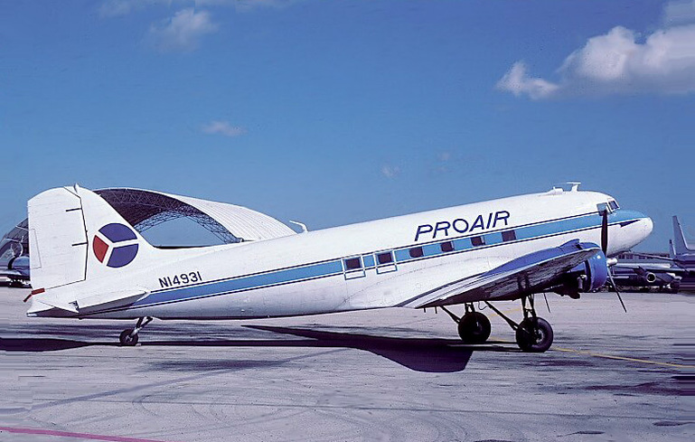  Pro Air Douglas DC-3 N14931 (msn 2118) at Miami. This aircraft previously flew with Argosy.