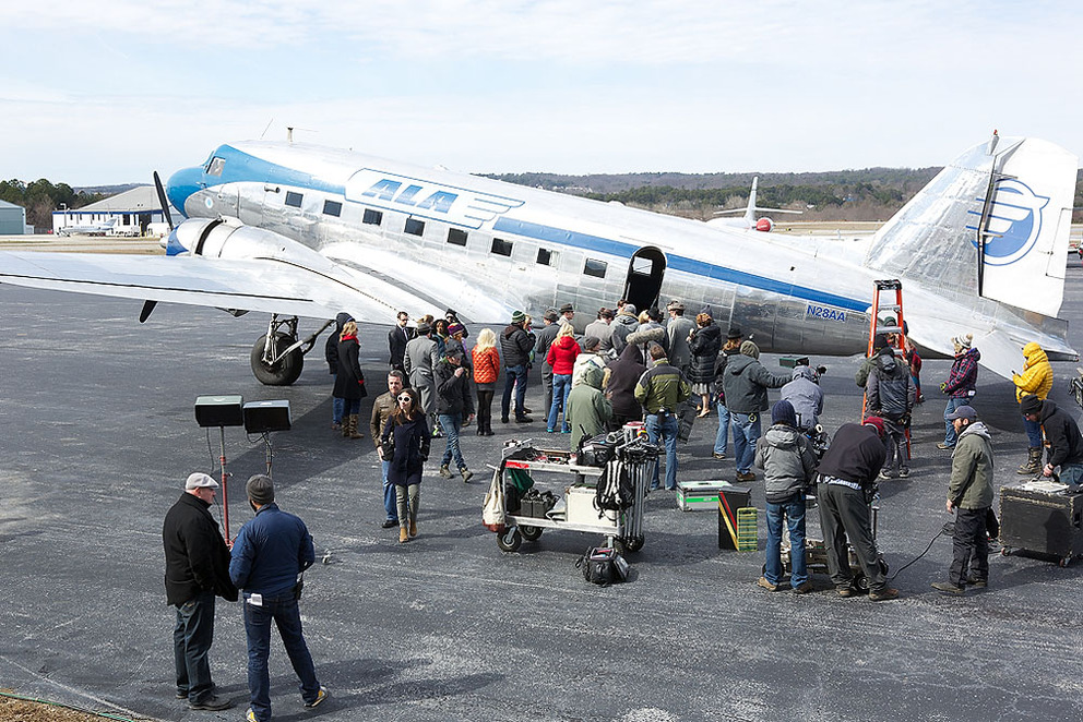 ALA markings were applied for 42, a movie about the life of Jackie Robinson.  These markings were left unchanged in the Errol Flynn bio The Last of Robin Hood. The DC-3 scenes in Robin Hood were shot at Fulton County airport near Atlanta in February 2013.