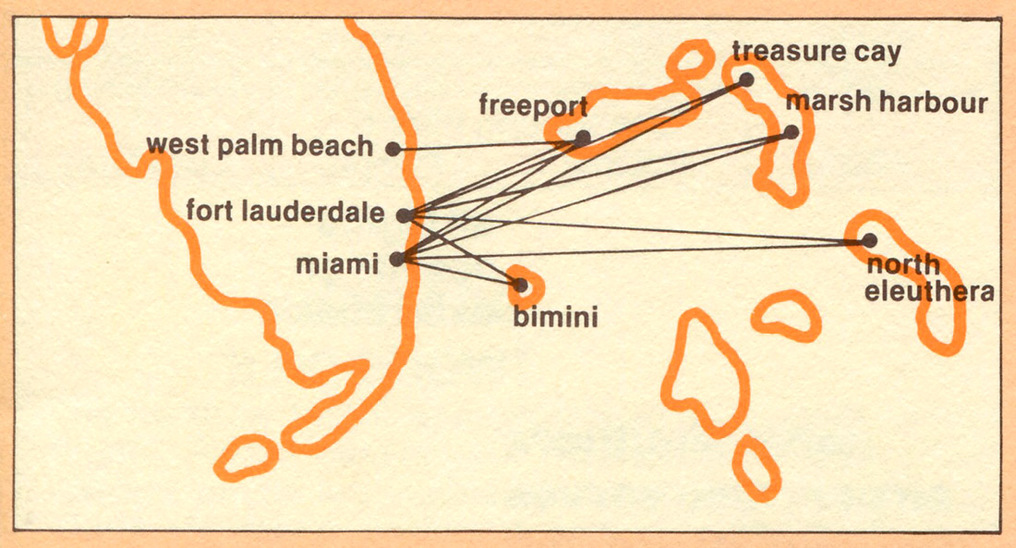 Shawnee International Airlines route map from 1978.