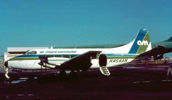 Air Miami became the first Air Florida Commuter airline in October 1980. de Havilland Heron N454AM is pictured at Miami.