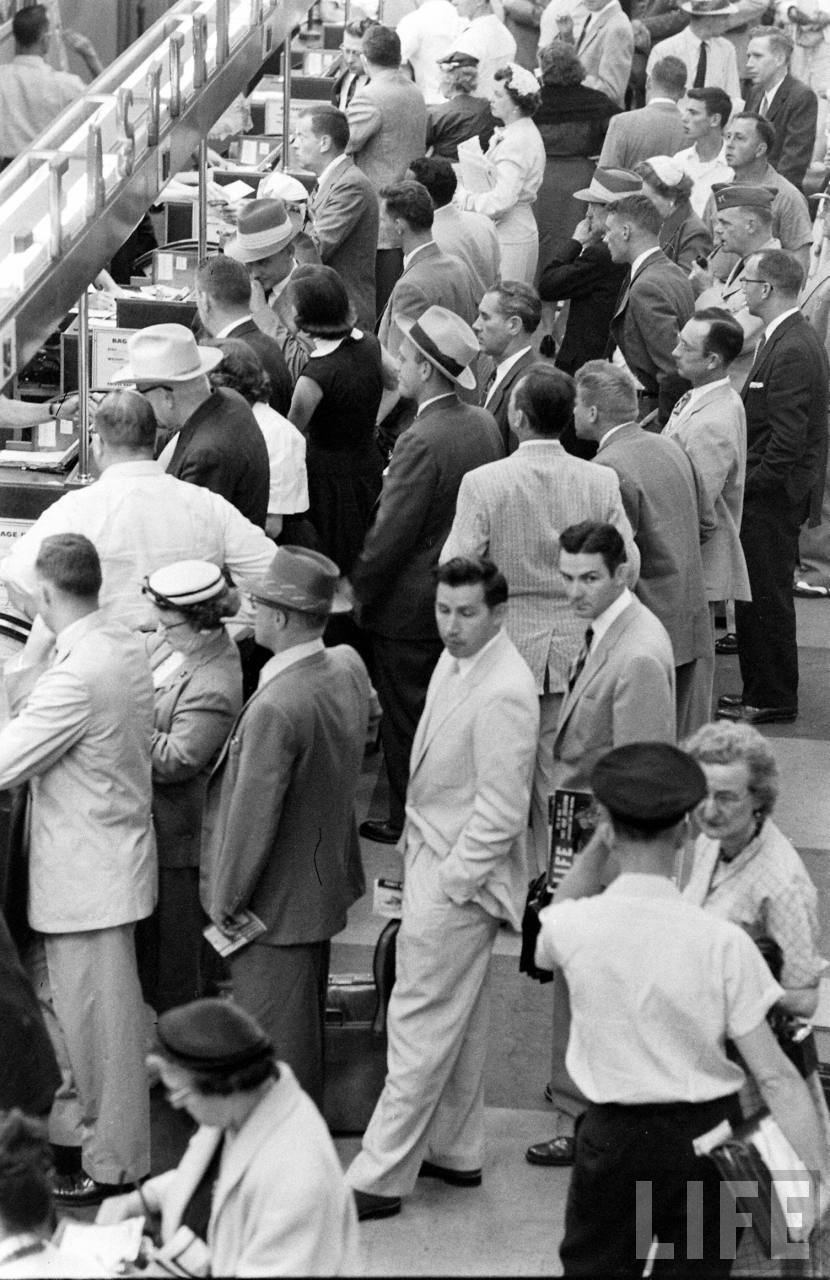 Crowded conditions at Atlanta Municipal Airport in 1956.
