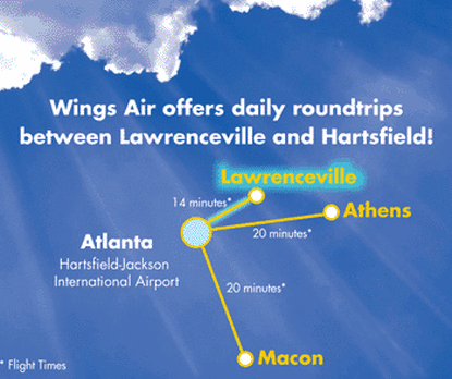 Wings Air route map from early 2009.