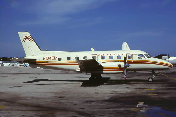 Aero Coach Bandeirante N134EM in May 1984.