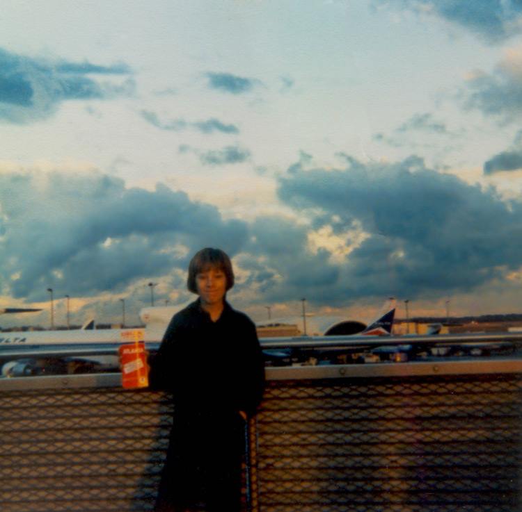 David Henderson, author of Sunshine Skies, on the observation deck at the old Atlanta airport terminal, 1979.