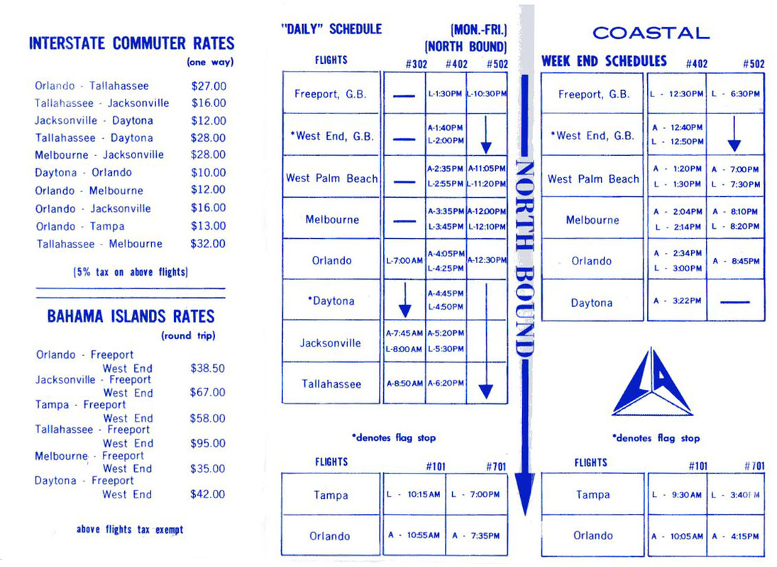 Coastal Airlines timetable