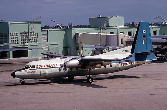  F-27 N2702 (msn 5) at Miami in the early 1970s.