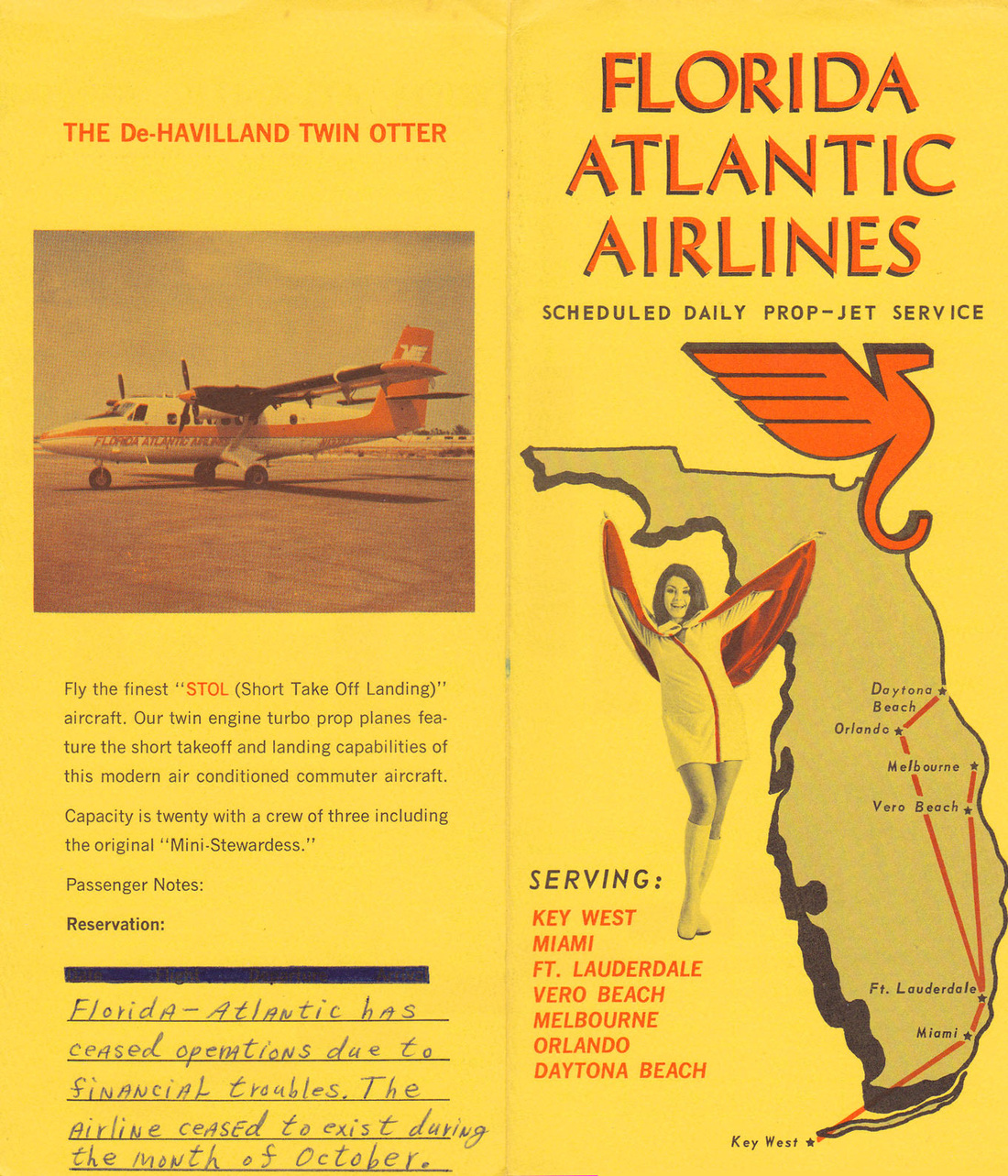 Florida Atlantic timetable effective April 26, 1970.