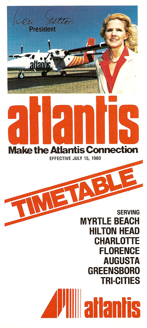 Atlantis airlines timetable July 15, 1980.