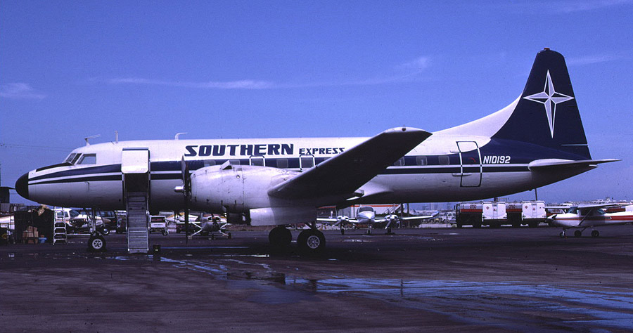 Convair 440 N10192 (msn 494) was built in 1958 and was operated by Southern Express for a short time during 1985.