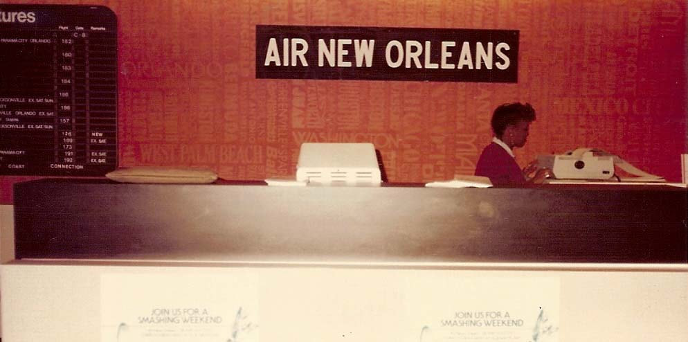 Air New Orleans ticket counter.