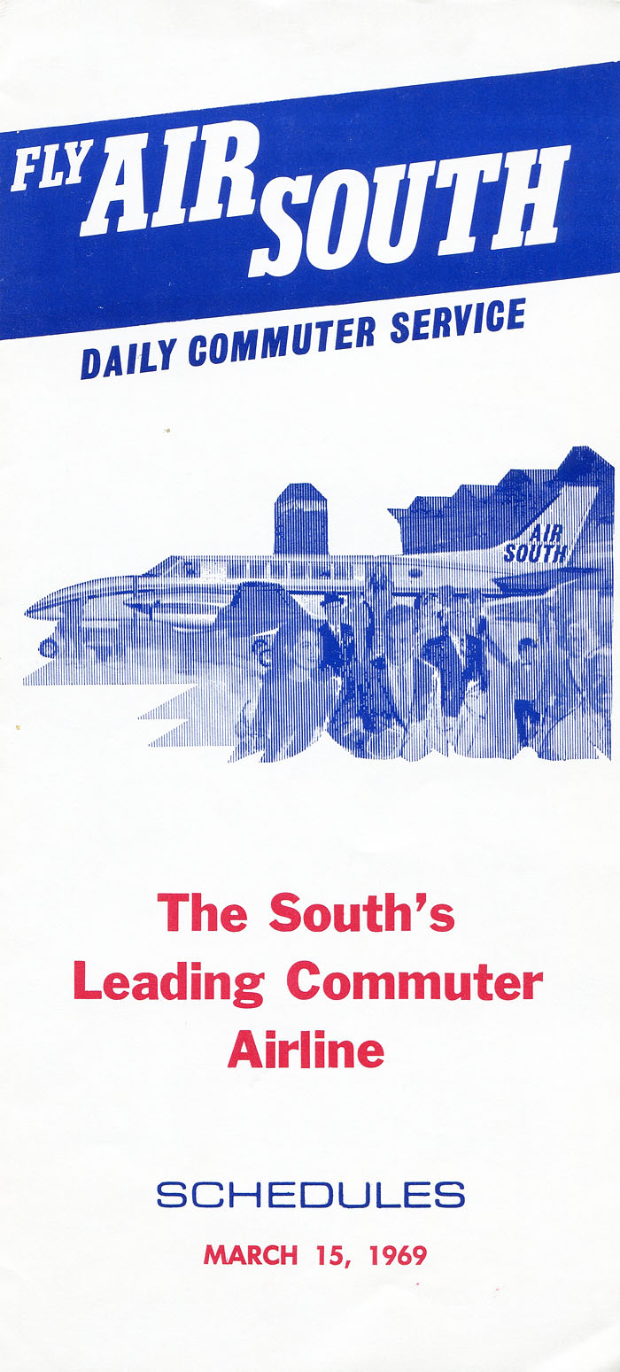 Air South timetable cover March 15, 1969