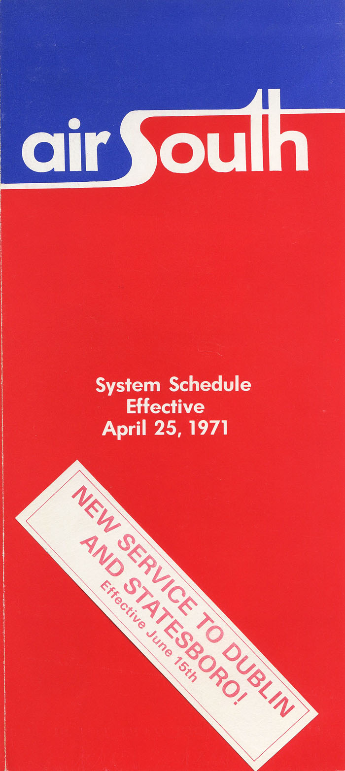 Air South timetable cover April 26, 1970