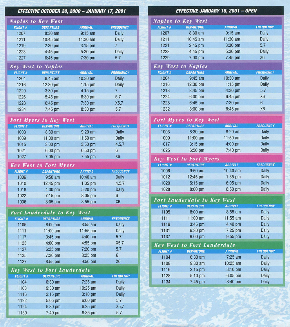 Cape Air timetable