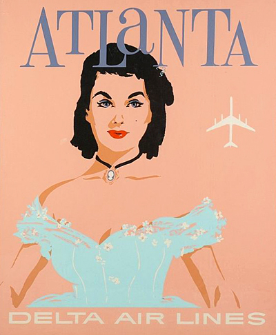 North Carolina United States Delta Air Lines Vintage Travel Art Poster Print 