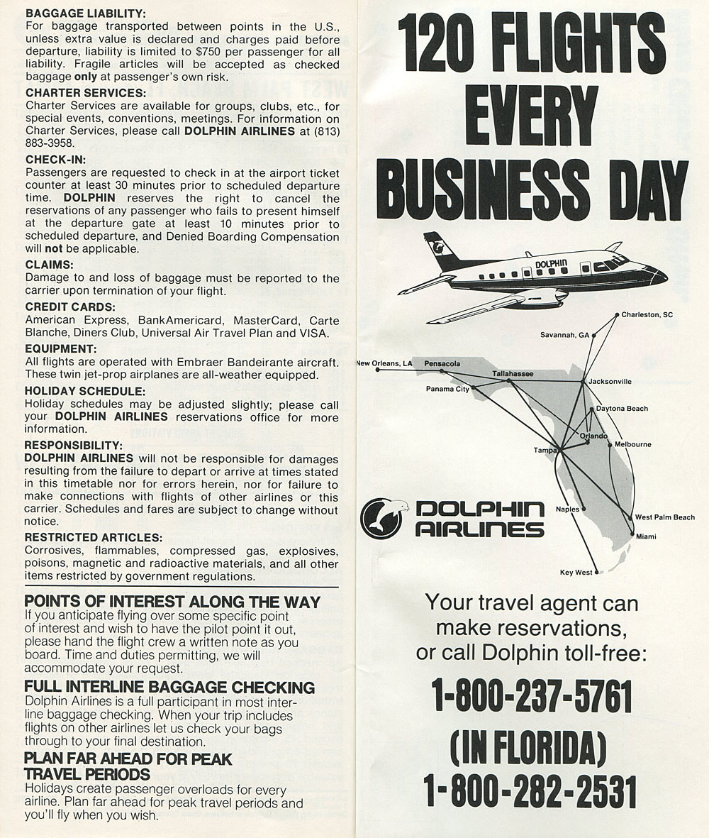 Dolphin Airlines timetable