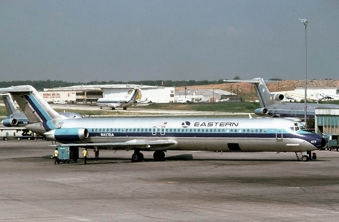 Eastern Air Lines DC-9 at Atlanta Hartsfield airport in 1980.