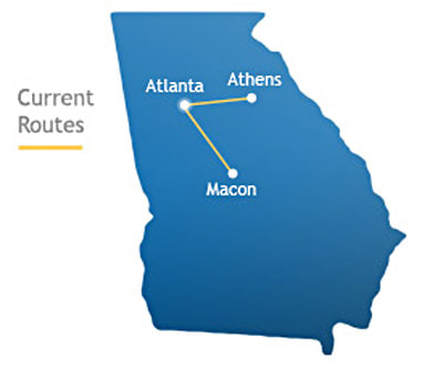 Georgia Skies route map