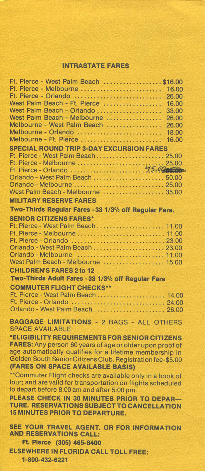 Golden South Airlines timetable schedule