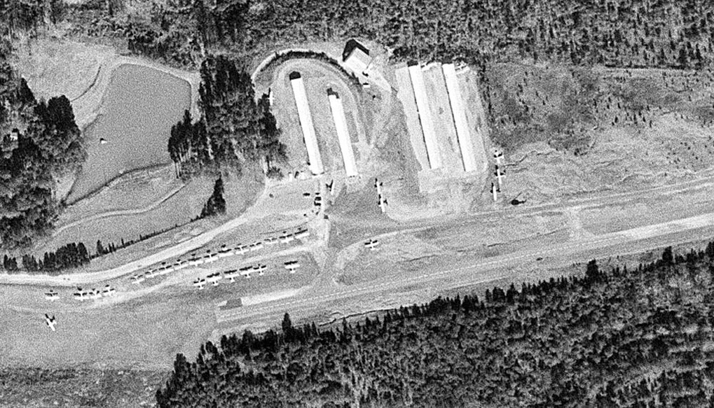 Aerial view of Gunn Airfield in 1968.