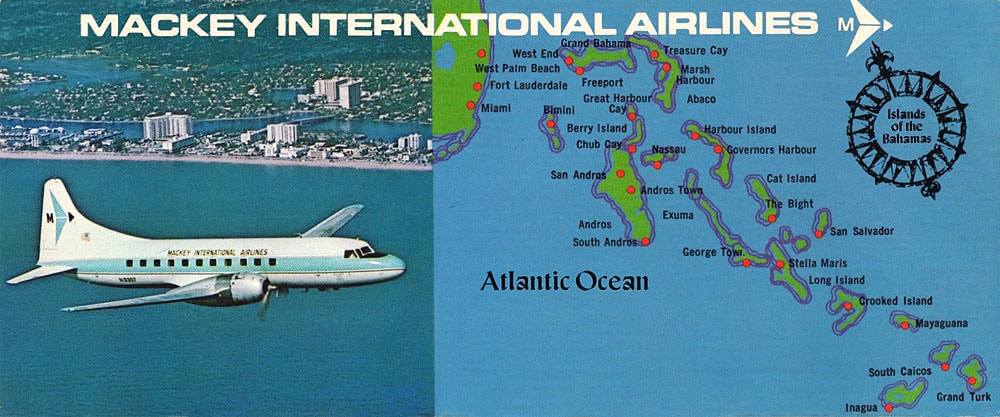 Mackey International Airlines postcard