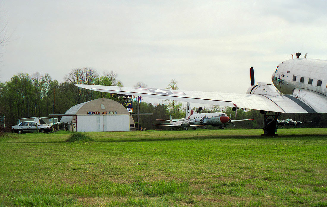 Aircraft of the World Air Museum at Mercer Air Field in April 1993.