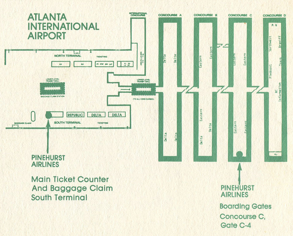 Pinehurst Airlines ATL map