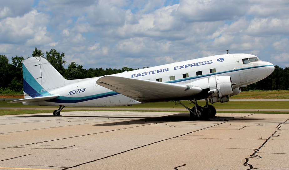 Former PBA / Eastern Express Douglas DC-3 N137PB at Thomaston, GA in May 2015. 