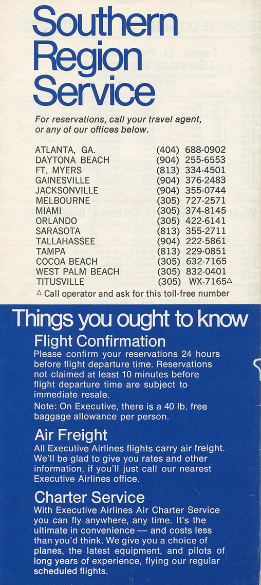 Executive Airlines timetable