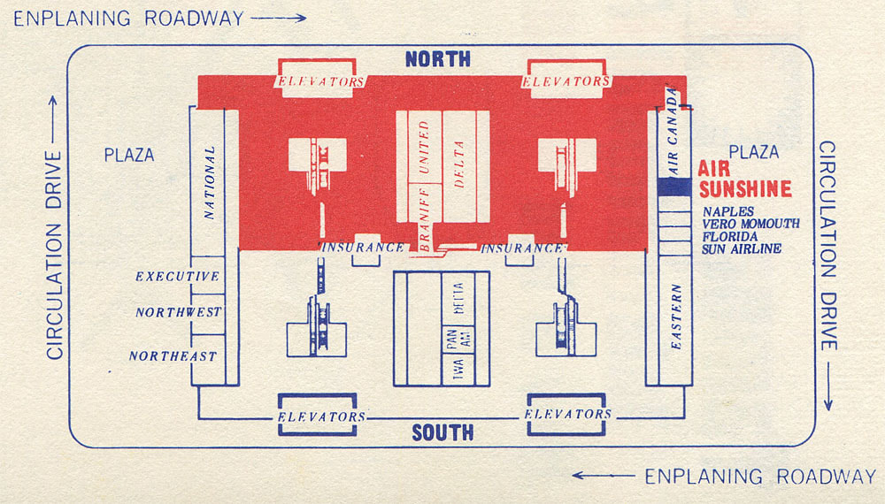 Tampa International Airport terminal map showing main lobby.