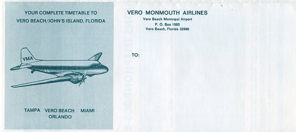 Vero Monmouth Airlines timetable